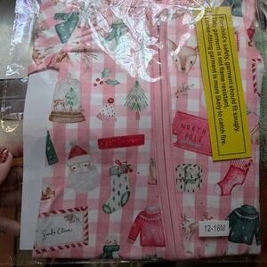 Pink Christmas Themed Baby Onesie